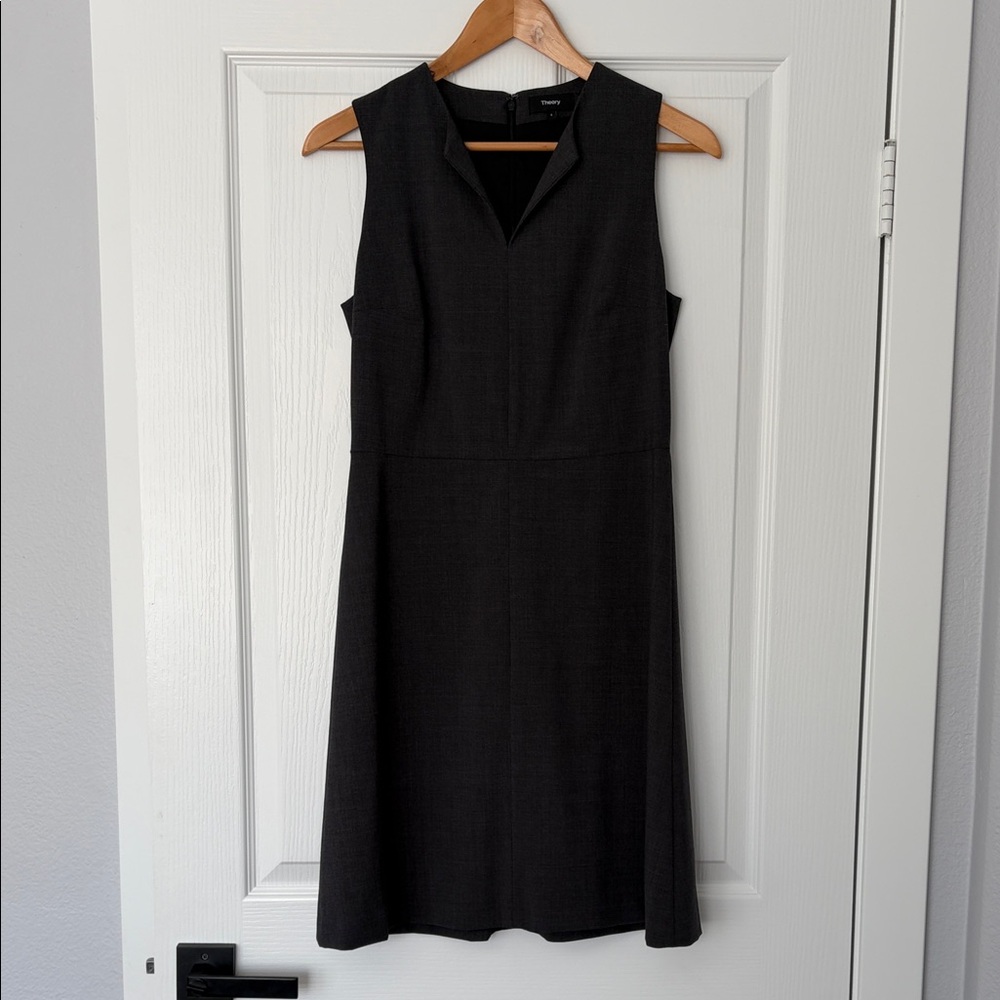 Theory Miyani Sevona charcoal gray dress